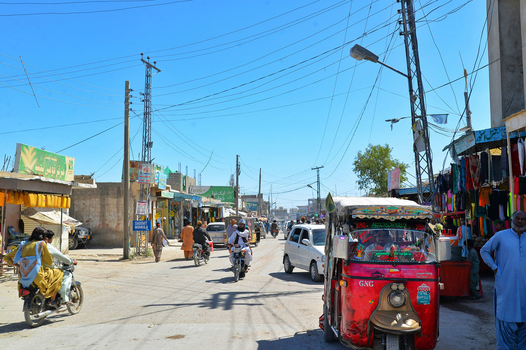 A street view of Khuzdar in Balochistan Province, Pakistan.